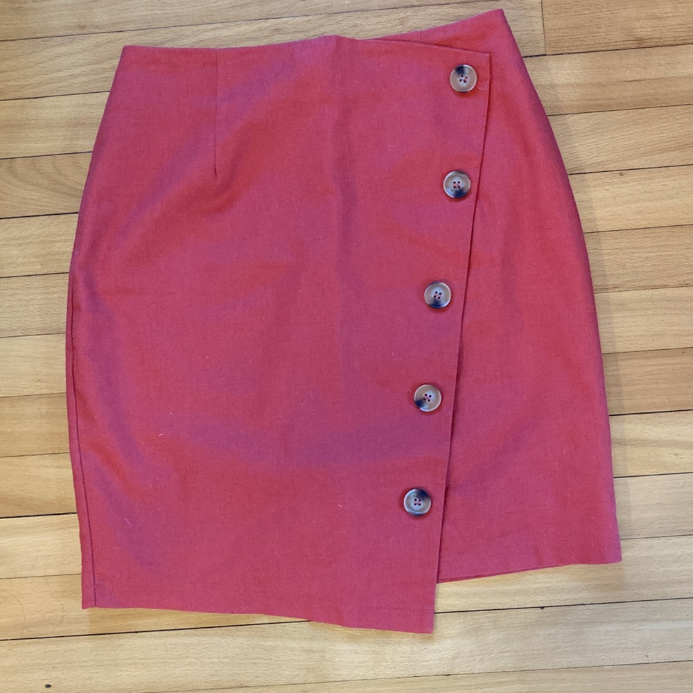 Need Supply Farrow orange asymmetrical pencil skirt, small
